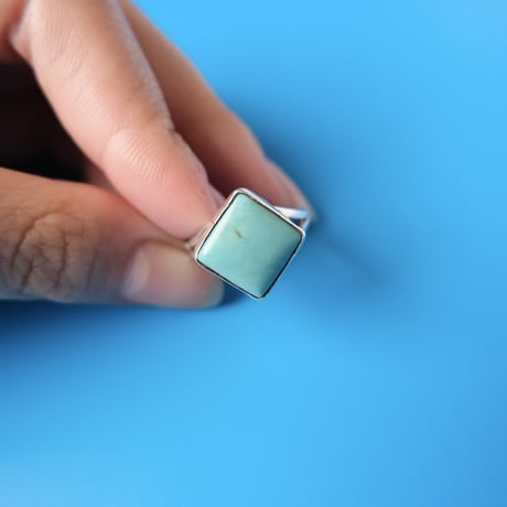 navajo / square turquoise ring
