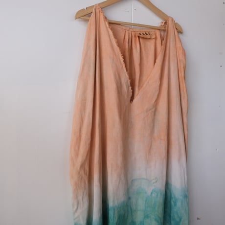 eski.  original dress / overdye "orange×green"