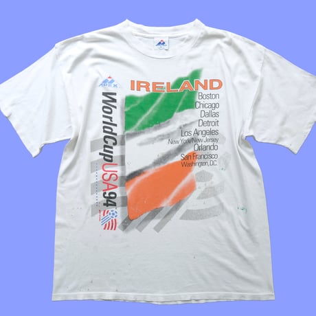 90s old print tee / white