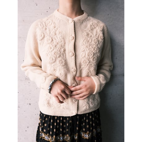 〜70s embroidery knit cardigan