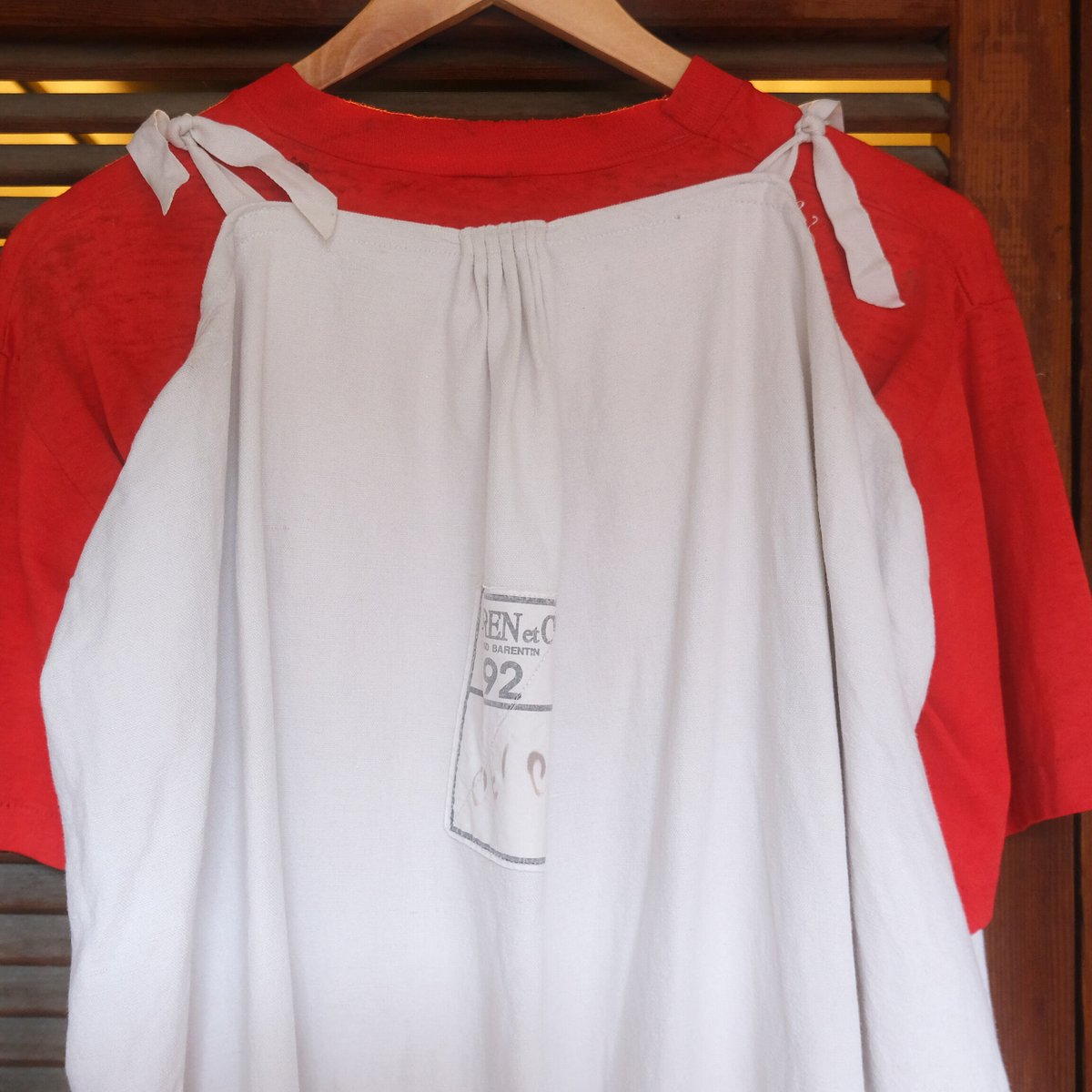 eski.エスキ　リメイクリネンドレス　ホワイト　ヴィンテージ　ワンピース eski. original remake linen dress / white / pl