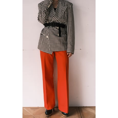 70's straight collar pants / red