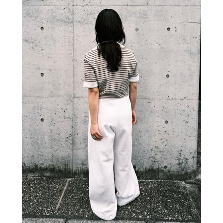 〜70s border wide spread collar jumpsuit