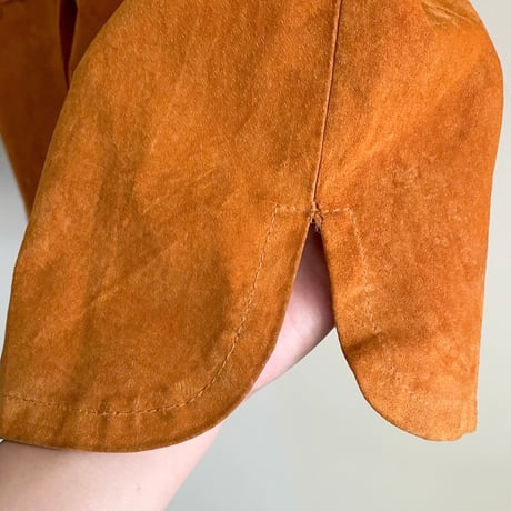 camel leather jacket with fringe