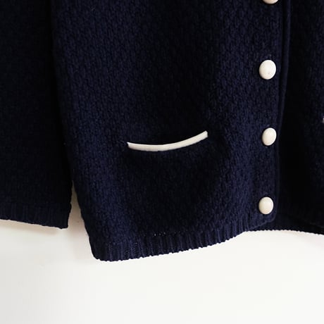 60s Navy Wool Cardigan