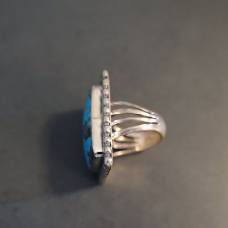navajo / square turquoise ring
