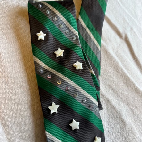 "繕う" collaboration beads embroidery necktie "⭐︎ × border"