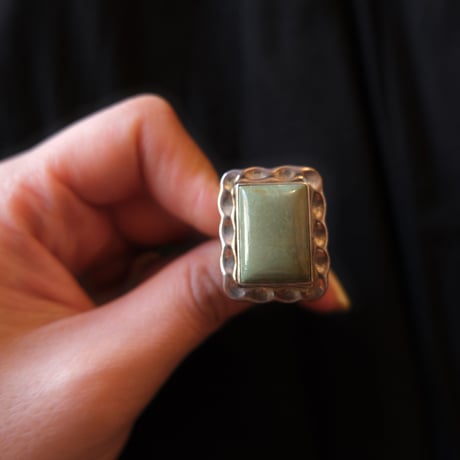 navajo / silver frame turquoise ring