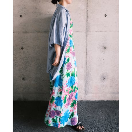 S/S silk shirt / "blue"