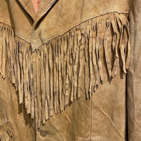 〜70s leather jacket with fringe