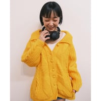 yellow cable knit cardigan