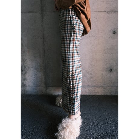 check tweed pants