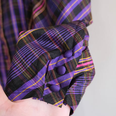 tyrol dress "check × purple"