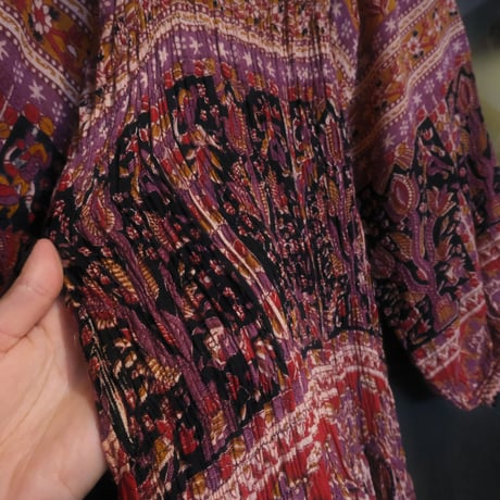 paisley shirring dress