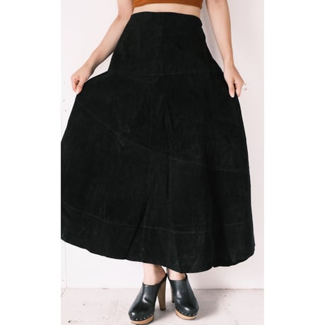 Pamela McCoy / leather flare skirt