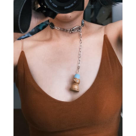 eski. original shell chain necklace "wood doll"
