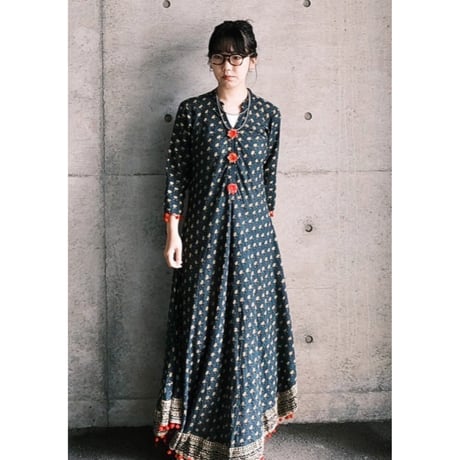 ponpon×flower dress with bell