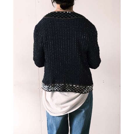 lamé×beads silk jacket
