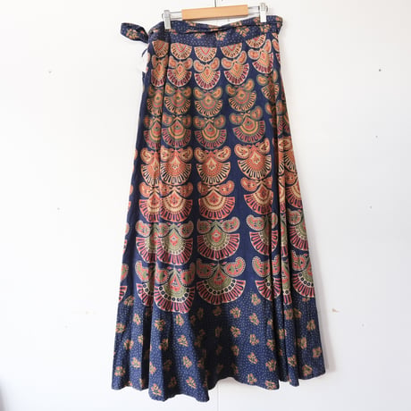 ethnic design wrap skirt