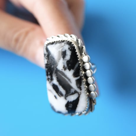 navajo / "zebra jasper" ring