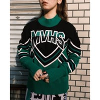 cheer knit / green × black
