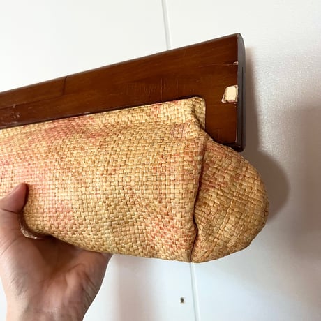 Wood Frame Clutch Bag