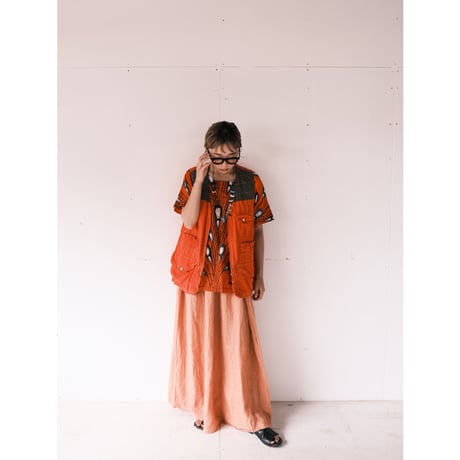〜70s hunting vest / orange / made in Hongkong
