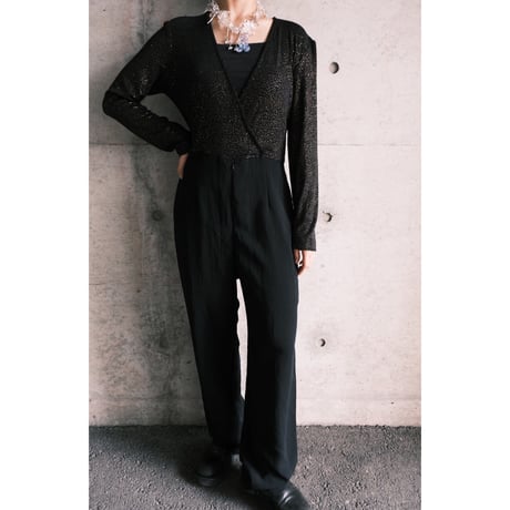 jump suits "black × lame"