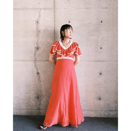 pin dot frill dress