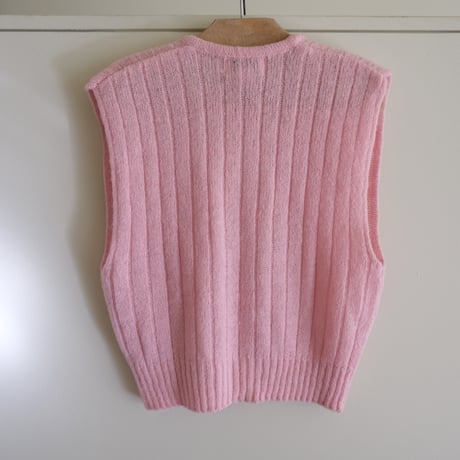 80s pink knit vest