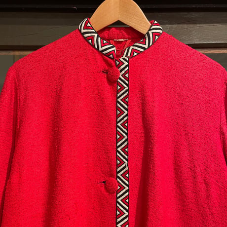 ethnic embroidery cotton coat “red”