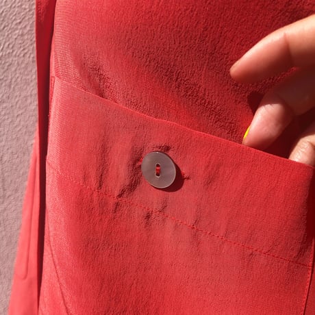 unknown / open collar silk shirt