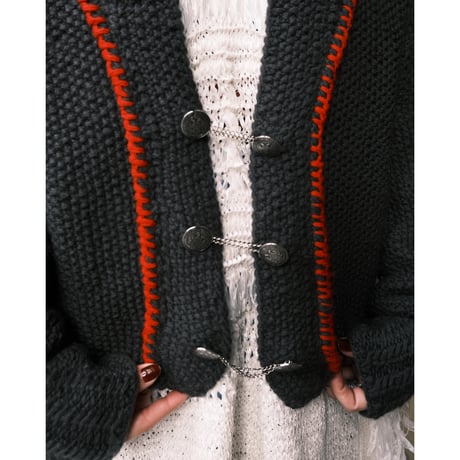 chain button cardigan