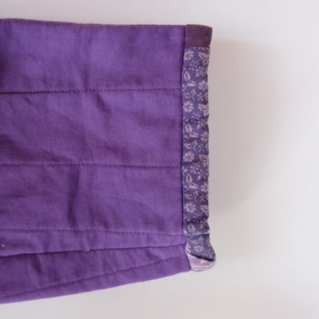 quilting no-collar jacket / purple