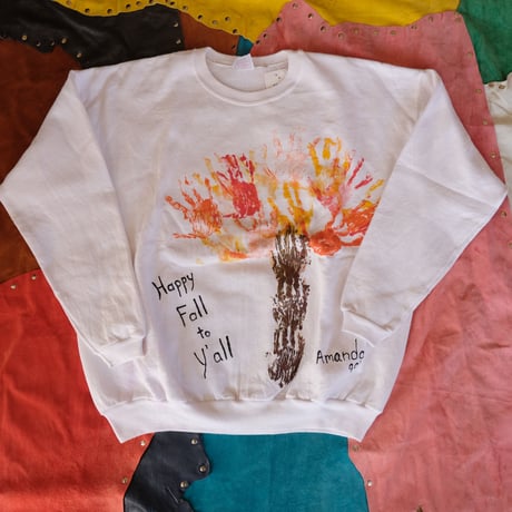 Hanes / hand paint "hand tree" sweat