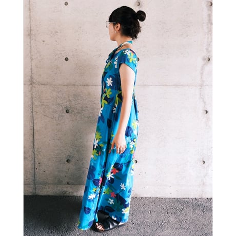 70s colorful flower dress
