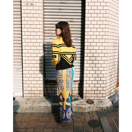 sports muffler remake skirt / yellow