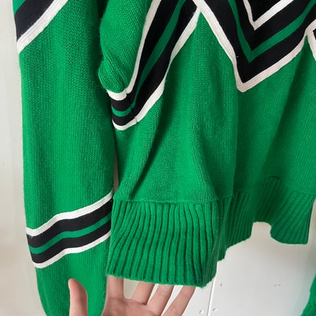 cheer knit / green × black