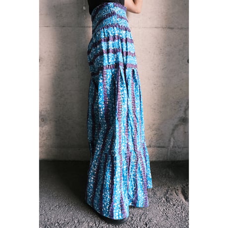 African batik designed dress “blue×purple”