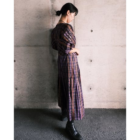tyrol dress "check × purple"