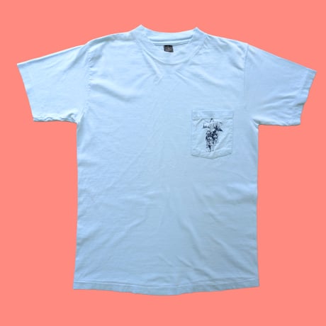 "Husky" print pocket tee / blue