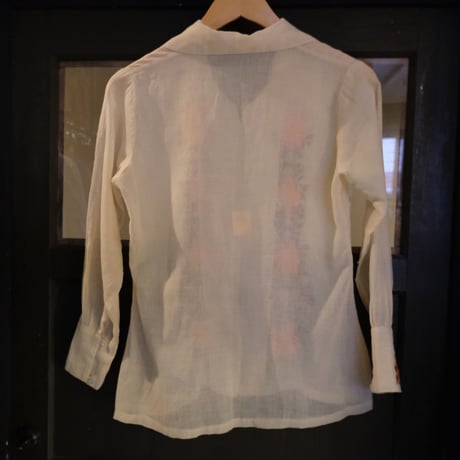 see-through embroidery shirt