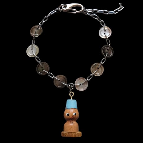 eski. original shell chain necklace "wood doll"