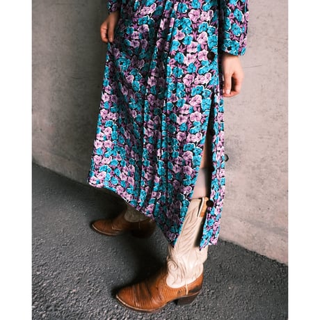 flower print dress “purple”