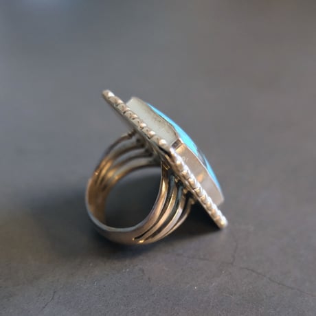 navajo / square turquoise ring