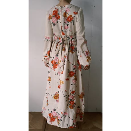 70s oriental mood floral dress