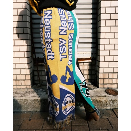 sports muffler remake skirt / yellow