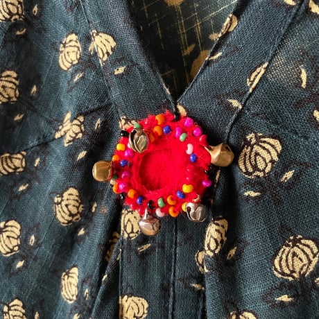 ponpon×flower dress with bell