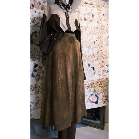 suède leather skirt / camel