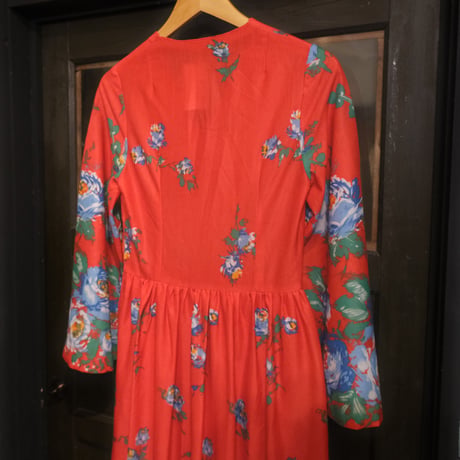 〜70s bellsleeve flower dress